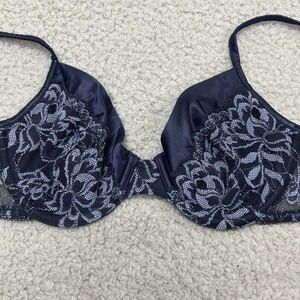 VTG Wonderbra Bra 34B Push Up Bra 7476 Love It Lace Light Gel